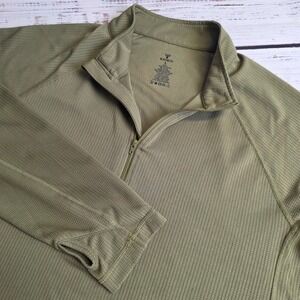 Kings Camo XKG Foundation 1/4 Zip Pullover Olive Green Waffle Mens Large Light